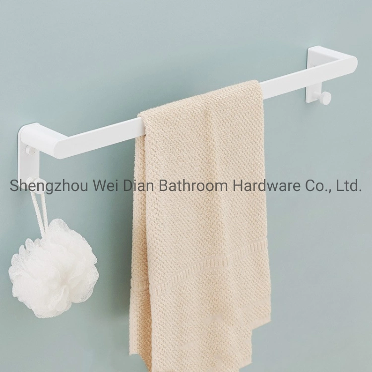 Aluminum White Toilet Brush Holder Paper Holder Robe Hook Towel Rack Bar Stainless Steel Shower Shelf Bathroom Set Accessories